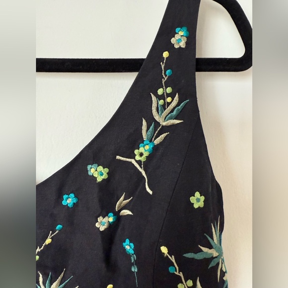 Dana Buchman Fully Embroidered Floral Silk & Linen Top - Picture 4 of 12